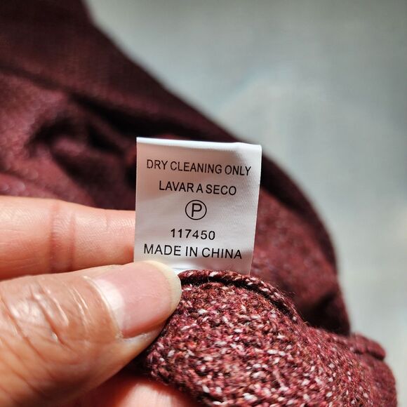 Pink Clover Sweater Womens XL Maroon Stitch Fix Cardigan Open Front Cuff Sleeves - Picture 6 of 9